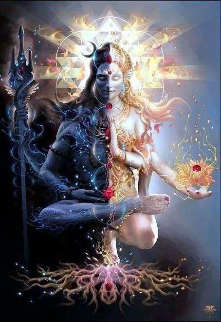 Ardhanarishvara: Lord Shiva and Parvati Maa as a single being