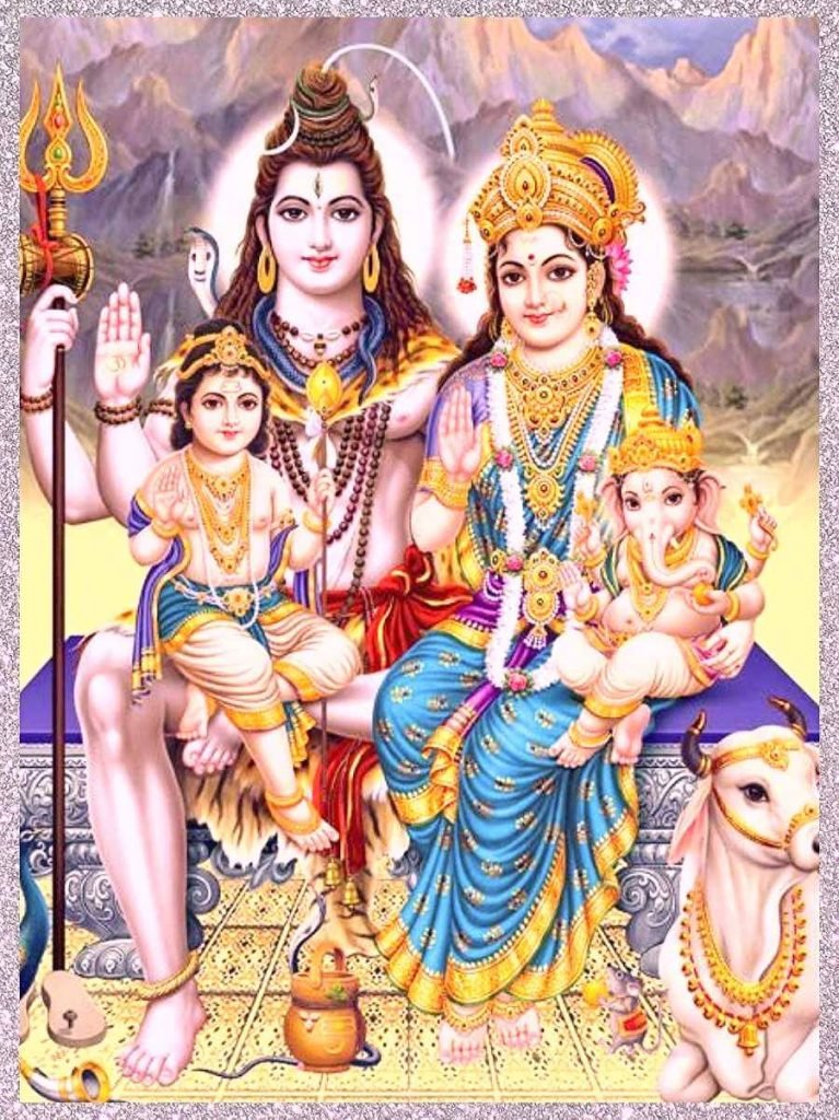 Lord Shiva Family: Lord Shiva, Parvati Mata, Lord Ganesha and Lord Skanda