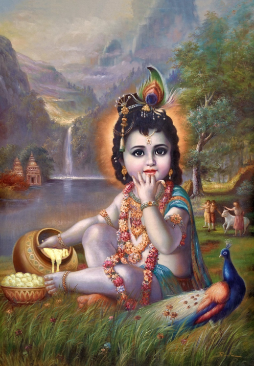 Bhagvan Krishna eating the butter that he stole