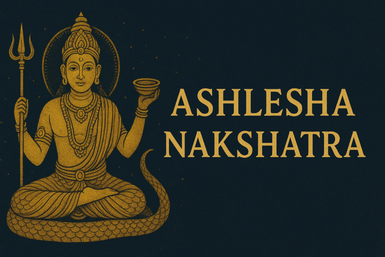 Nagadevata, lord of Ashlesha Nakshatra carrying Trishul