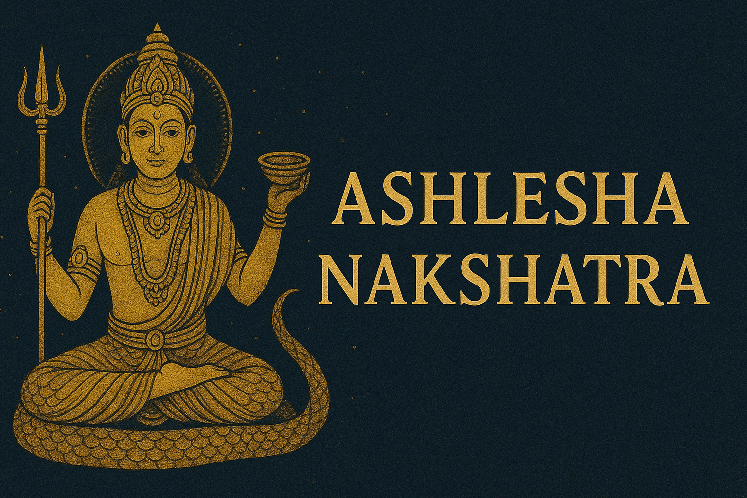 Nagadevata, lord of Ashlesha Nakshatra carrying Trishul