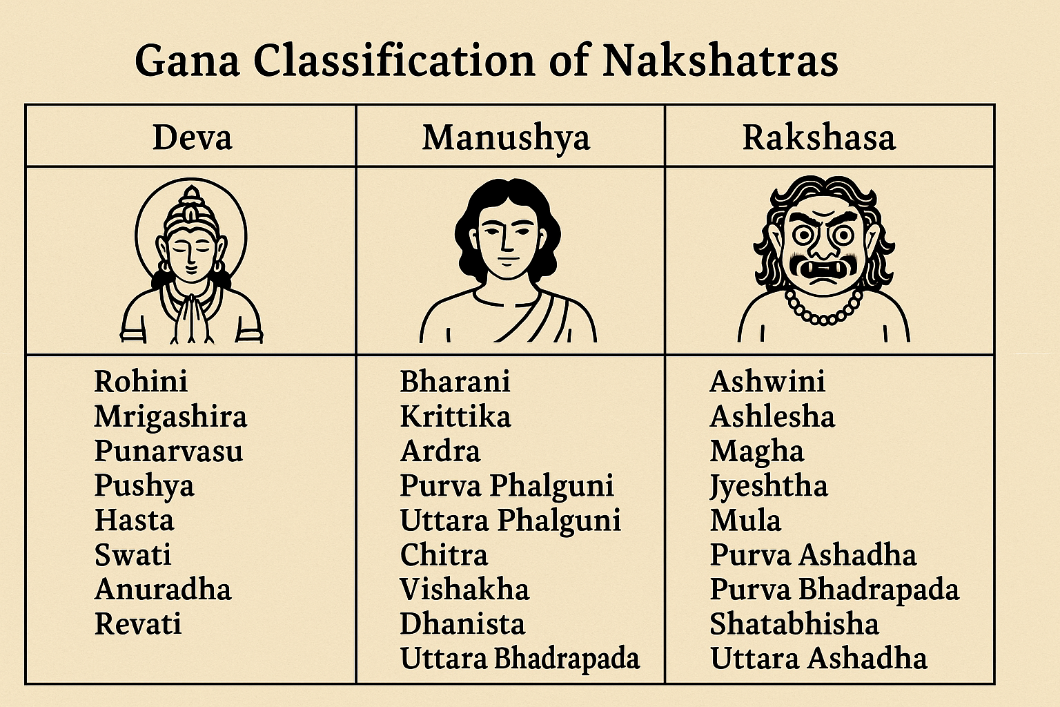 Gana Classifications of Nakshatras (2)