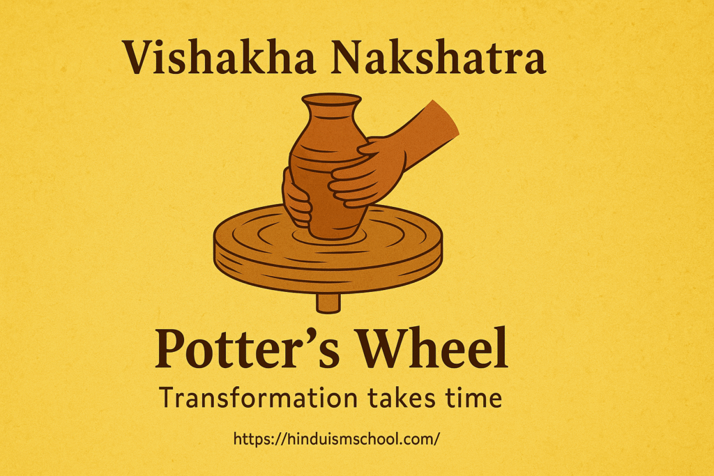 Vishakha Nakshatra Symbol: Potter’s wheel signifying transformation takes time.